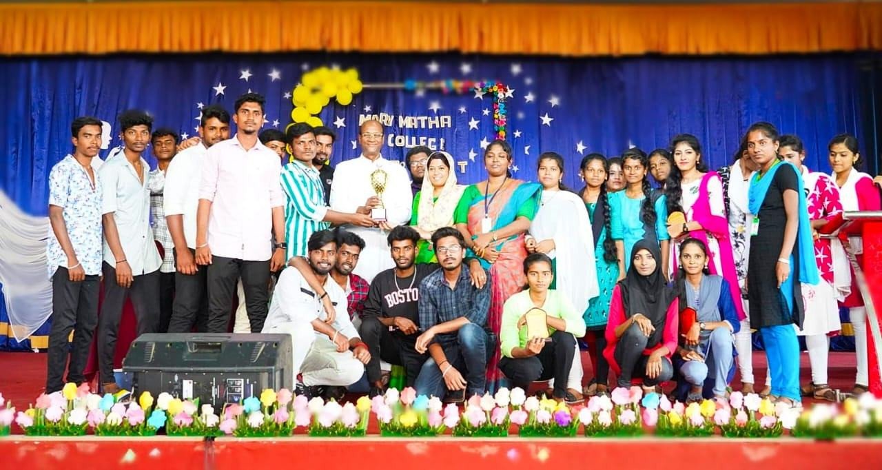 Over All Championship  won by English Department. Inter College Cultural Competition Organized by Mary Matha Arts and Science College, Periyakulam on 06.03.2023.