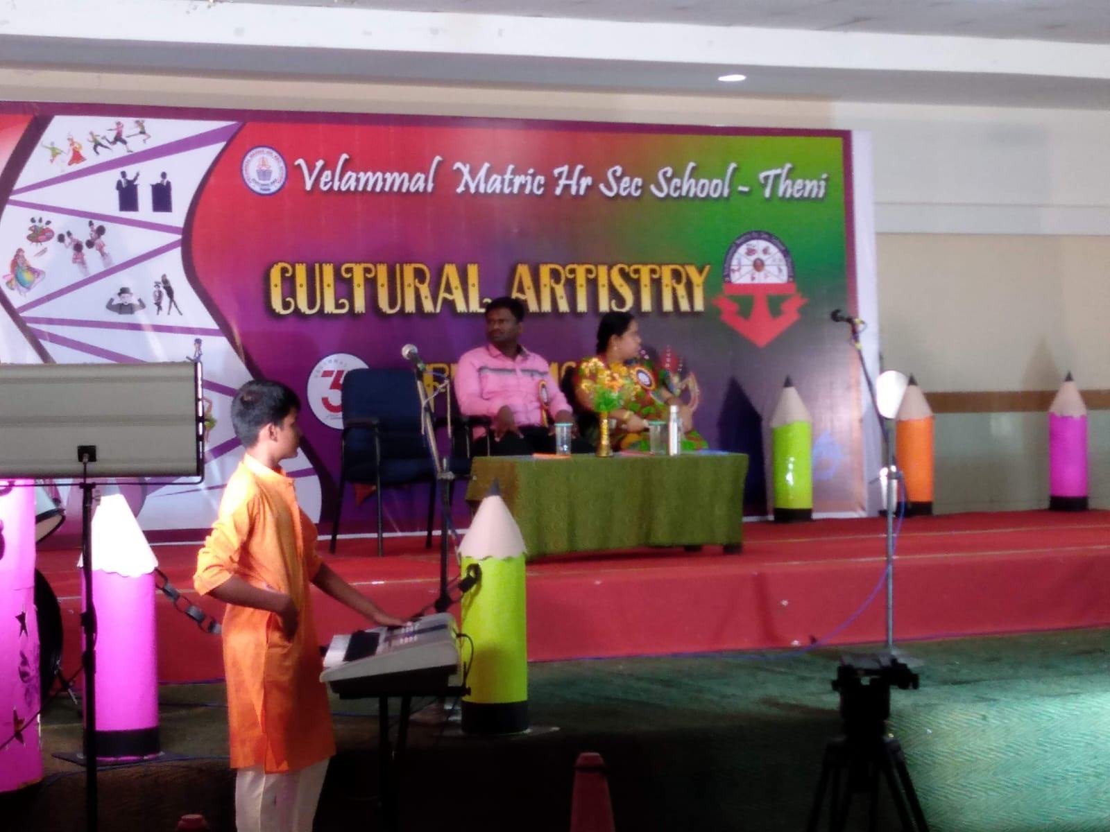 Dr.C.Palanivelrajan, Assistant Professor, Department of English, Acted as Chief Guest for Cultural Artistry Fest '19' organised by Velammal Matric Higher Secondary School , Theni on 02.04.2019