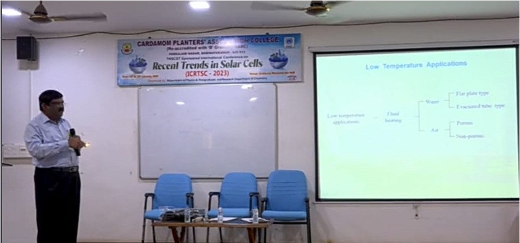 DEPARTMENT OF PHYSICS (SF) Organized RECENT TRENDS IN SOLAR CELLS (ICRTSC-23) DAY-II